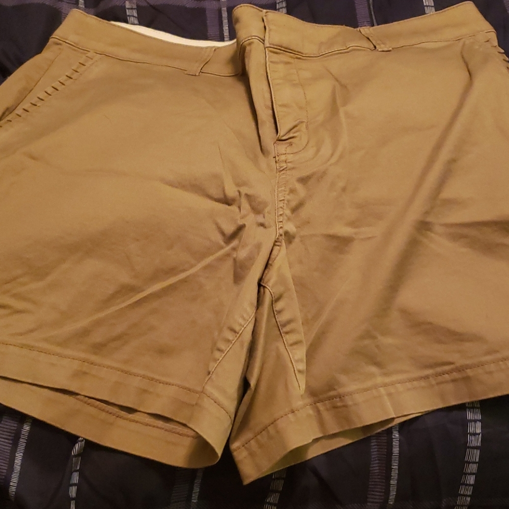 Tan 5 inch inseam shorts